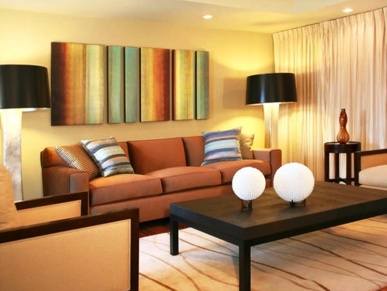 minimalist living room creamy paint