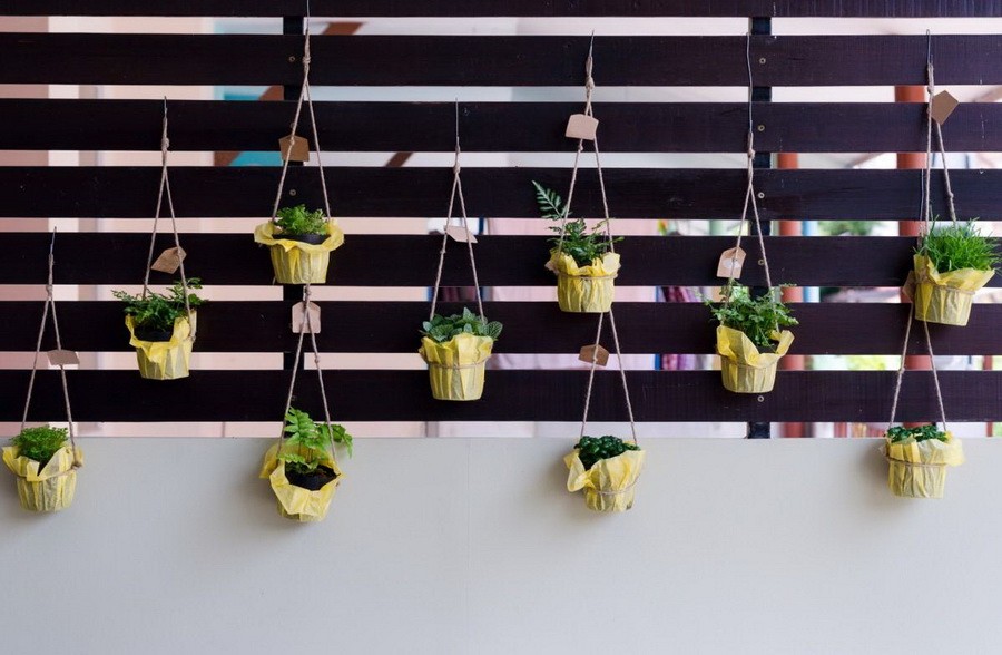 indoor garden designs with hanging pots