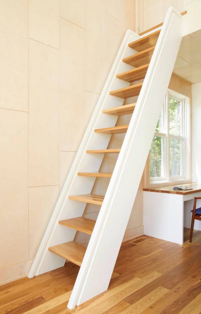 straight narrow staircase design