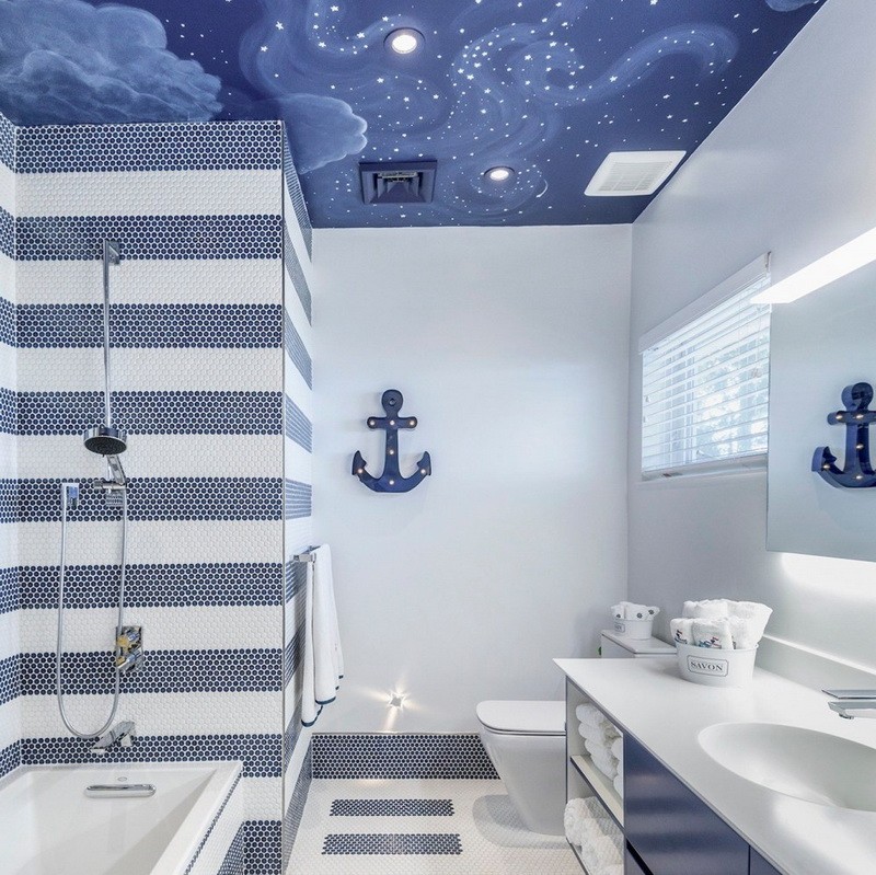 Sailor-style Ceramic Bathroom Design