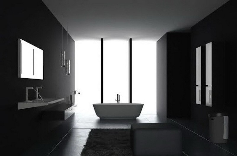Black Background Design in the Bathroom