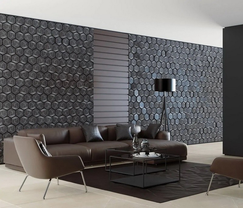 Black Background Design with Hexagon Pattern