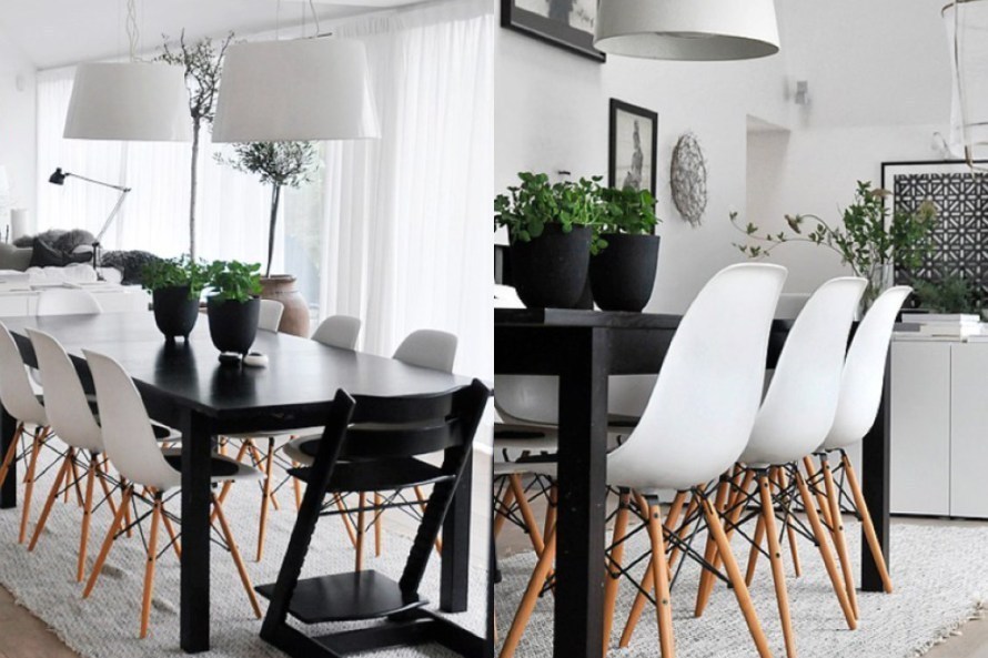 Simple Monochrome Dining Room Design