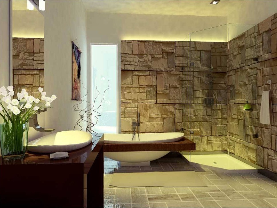 Natural stone bathroom design