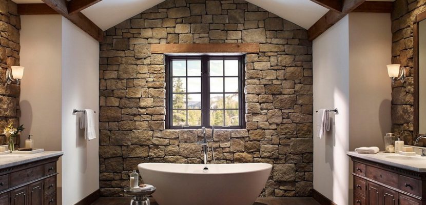bathroom design with natural stone