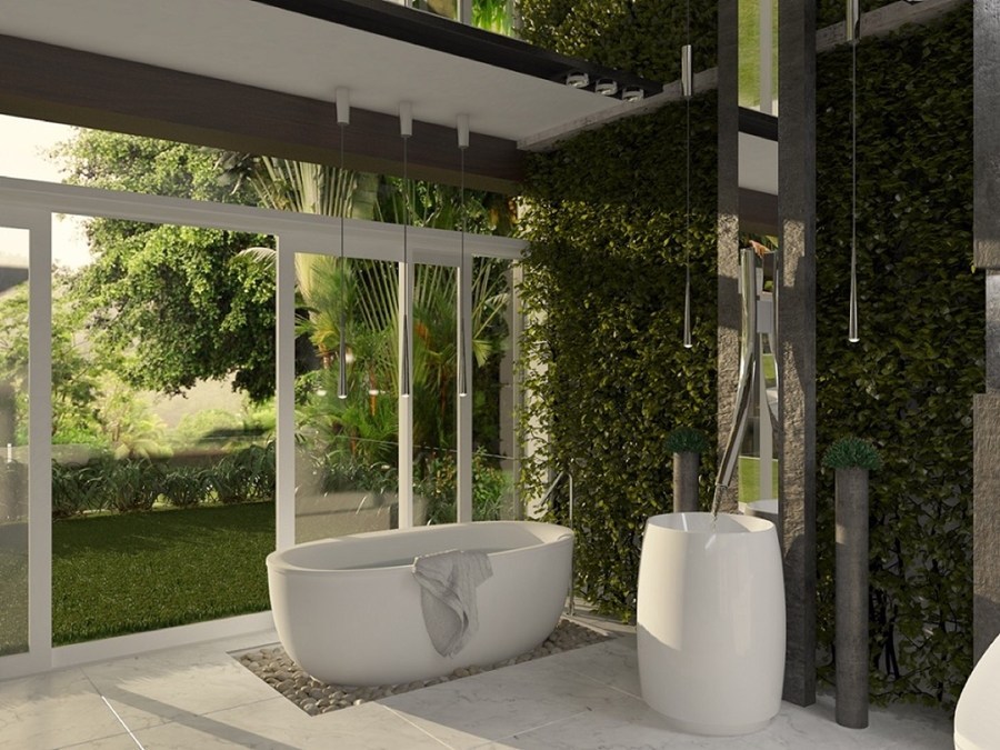 Unique Bathroom with Garden