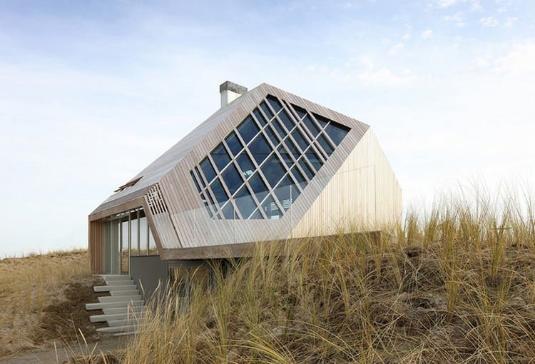 Unique geometric house design with 3D shapes